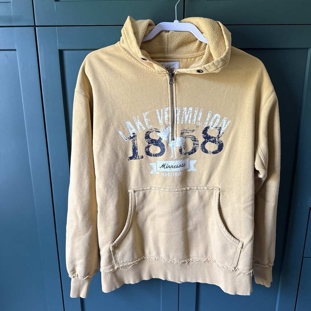 Minnesota Lake Vermillion Yellow Hoodie Men's Medium‎